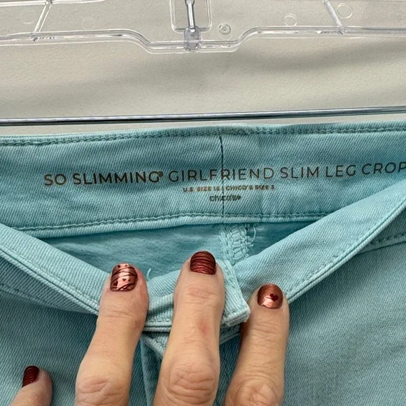 Chico's Soft Aqua Cropped Jeans Size 3 (16) - Picture 3 of 6